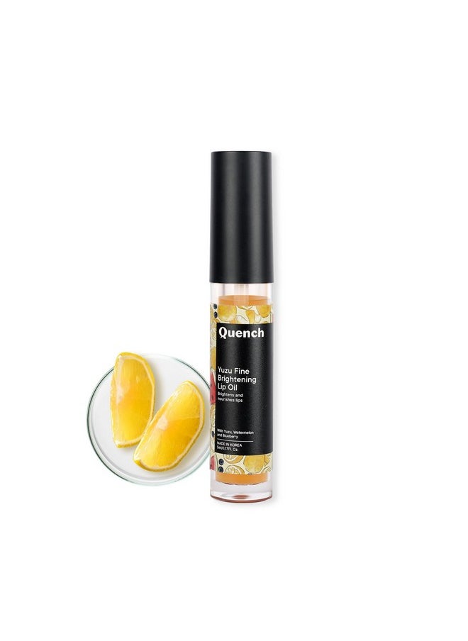 Quench Brightening Korean Lip Oil With Yuzu Vitamin C (Transparent) | Reduces Lip Pigmentation & Lightens Dark Lips | Non-Sticky, Non-Greasy Lip Balm | Made In Korea (5Ml)