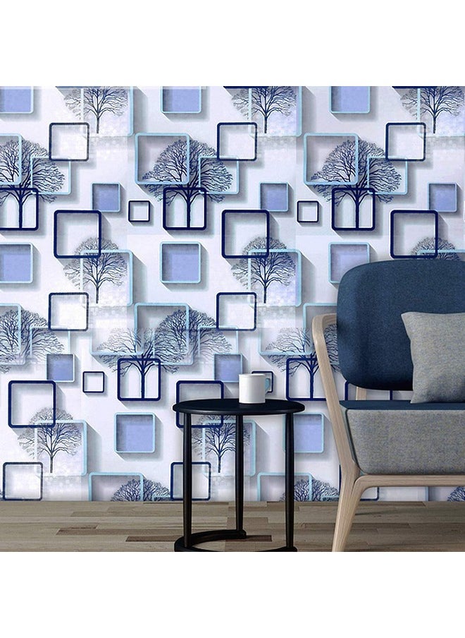 Wall Stickers Wallpaper Diy Decal (45 X 500 Cm) 3D Frames Pvc Diy Self Adhesive, Active Blue