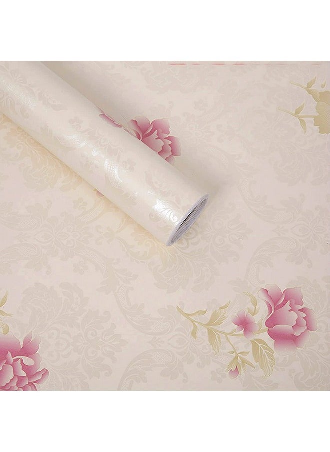 Self Adhesive Waterproof Vinyl Pvc Wall Paper Sticker (18'' X 120'', Perennial Bloom Pink)