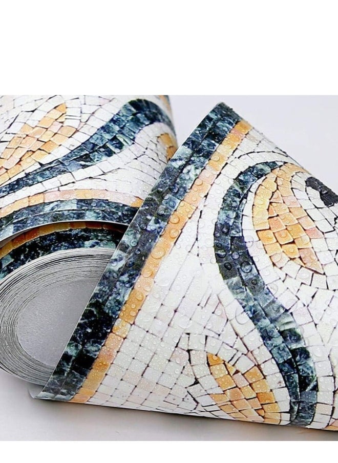 Wall Edging Self Adhesive 3D Embossed Wallpaper Border Floral Peel Paper and Stick Tile Trim Lines for Bathroom Living Kitchen Backsplash Sticker
