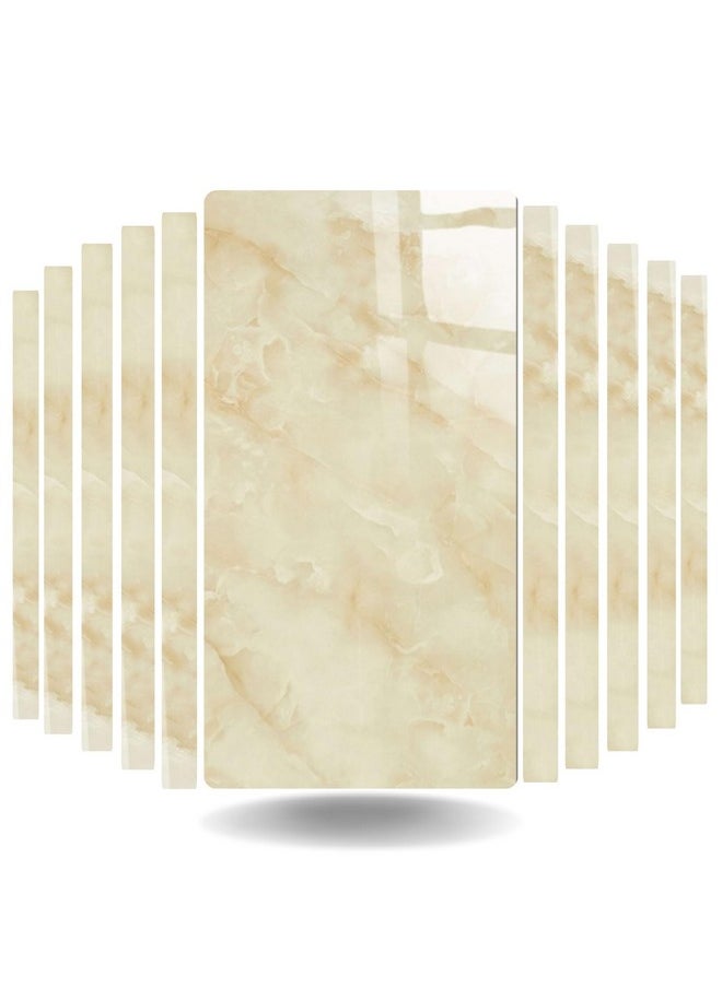 Self Adhesive Tile Pattern Pe Foam Wall Stickers Real Marble Tile Designed Wall Panel 30 X 60 Cm, Count Of (5, Onyx Beige)