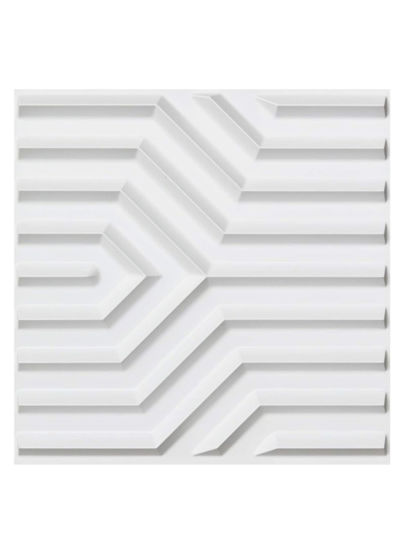 Black Matt White PVC 3D Wall Panels – Geometric Matte Design, 50x50cm (12 Pack), Modern Decorative Panels for Living Room, Bedroom, Office, and Commercial Spaces