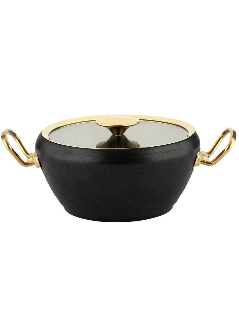 9pcs Granite Cookware set Mermaid Shape -Black Gold Color