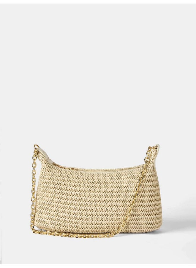 Women'S Straw Woven Shoulder Bag Tote Handbag Summer Beach Purse Beige One-Size
