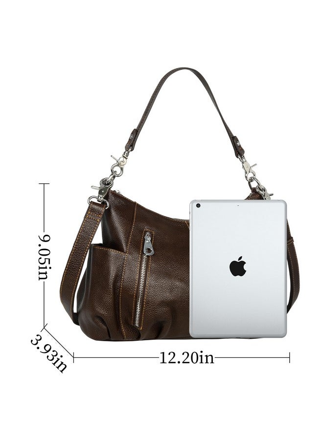 Genuine Leather Purses For Women Shoulder Hobo Bag Crossbody Satchel Handbags Designer Ladies Totes Purse