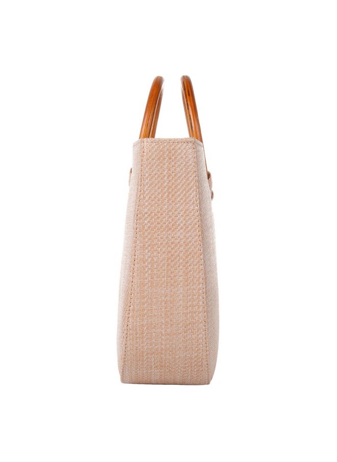 Womens Summer Beach Straw Handbag Casual Satchel Straw Bag Top Handle Tote Shoulder Handbag