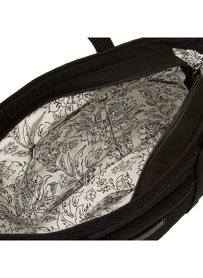 Women'S Microfiber Small Tote Bag, Black 2, One Size