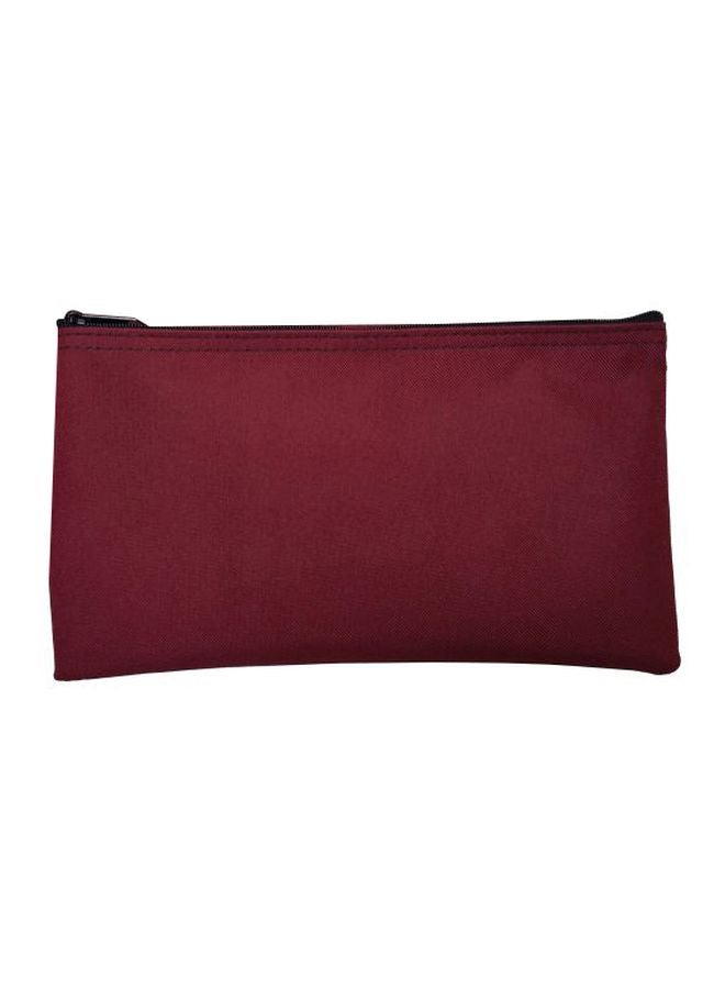 2-Piece Zipper Cosmetic Bag Burgandy
