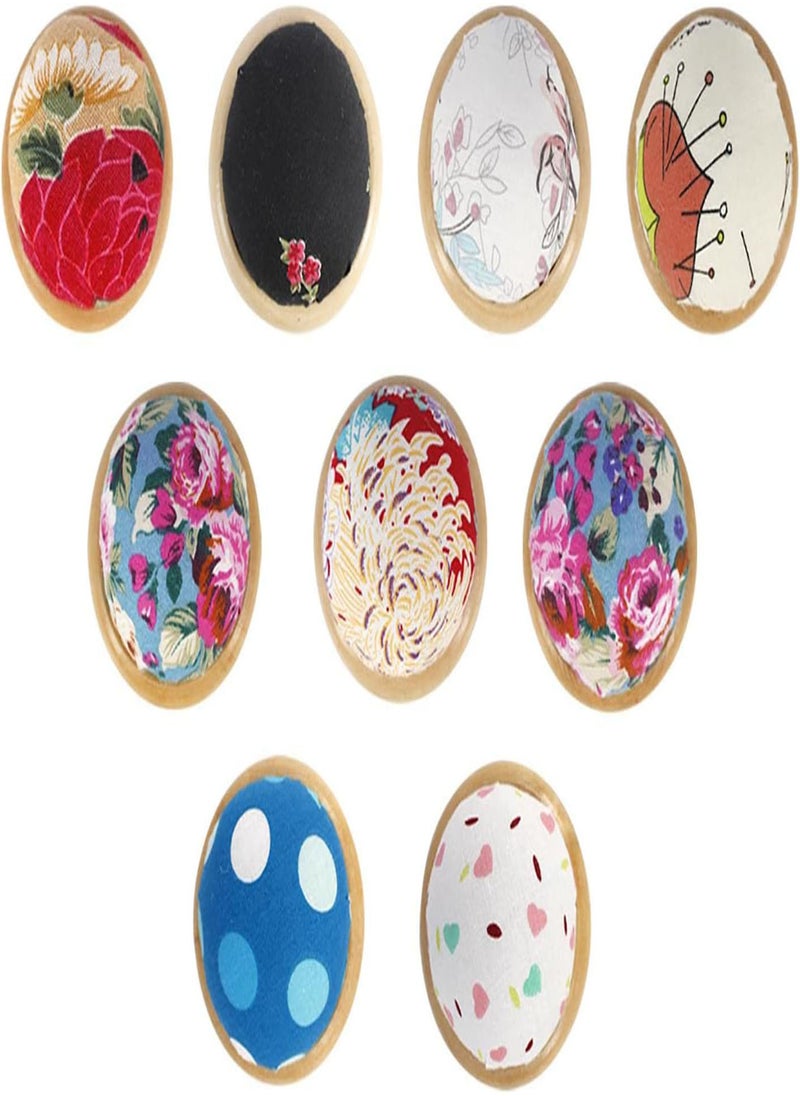 Pin Cushion For Sewing - Embroidery Pin Cushion With Wooden Base,Japanese Style Pillow Sewing Craft Stitch DIY Embroidery Holder Tool Random Color Pincushions, Needlework Accessory