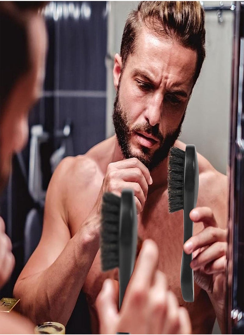 Portable Beard Brush Boar Bristles | Natural Beech Wood Handle Design Beard Comb,Beard Brush to Shape, Style, and Groom Any Length of Facial Hair