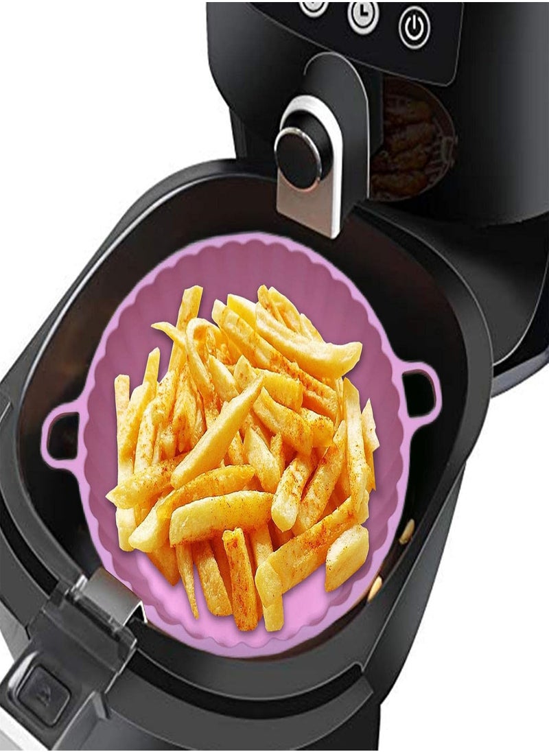 Air Fryer Silicone Basket,Heat Resistant Air Fryer Pan Liners Reusable | Air Fryer Insert Non Stick Airfryer Accessories for Air Fryer, Oven, Freezer