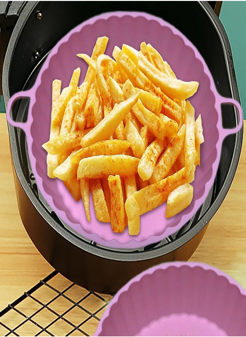 Air Fryer Silicone Basket,Heat Resistant Air Fryer Pan Liners Reusable | Air Fryer Insert Non Stick Airfryer Accessories for Air Fryer, Oven, Freezer