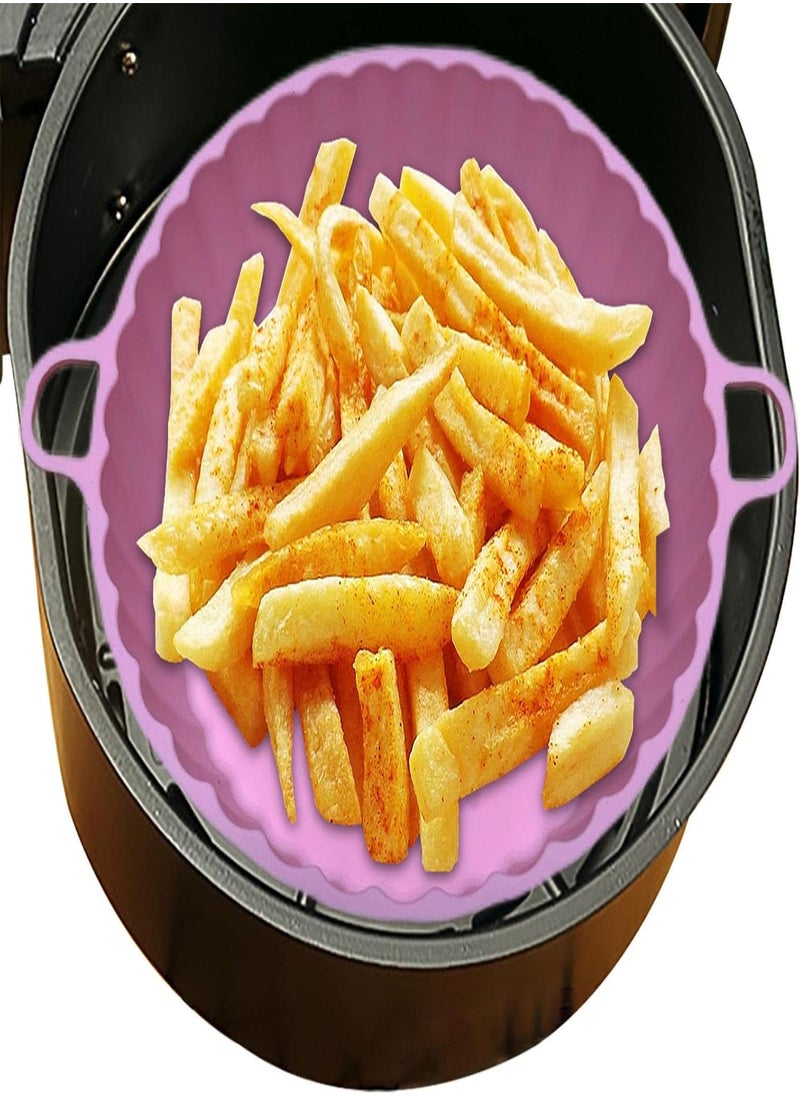 Air Fryer Silicone Basket,Heat Resistant Air Fryer Pan Liners Reusable | Air Fryer Insert Non Stick Airfryer Accessories for Air Fryer, Oven, Freezer