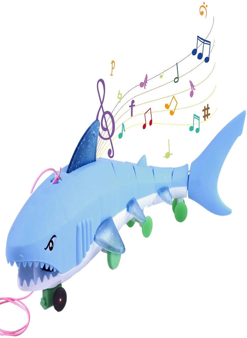 Electric Shark Toy,Musical Light Up Shark Toy With Leash - Light Up Shark Toy, Leash Shark Toy With Light And Dynamic Music For Baby, For Most Kids