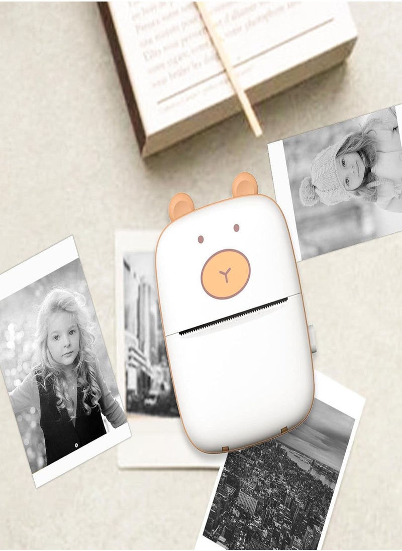 5 Pcs Mini Printer | Pocket Inkless Printer with 6 Rolls Thermal Paper | Inkless Printer for Label Receipt Photo Notes Todo List, Compatible with android Ios