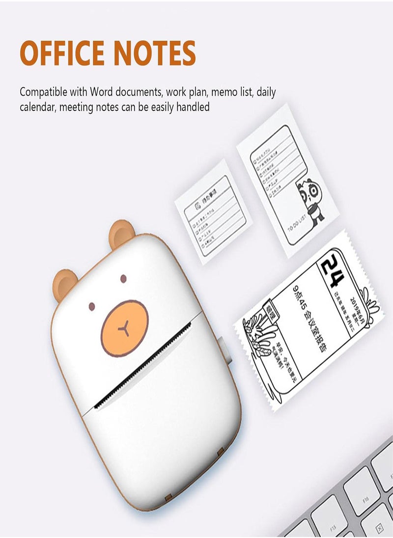5 Pcs Mini Printer | Pocket Inkless Printer with 6 Rolls Thermal Paper | Inkless Printer for Label Receipt Photo Notes Todo List, Compatible with android Ios
