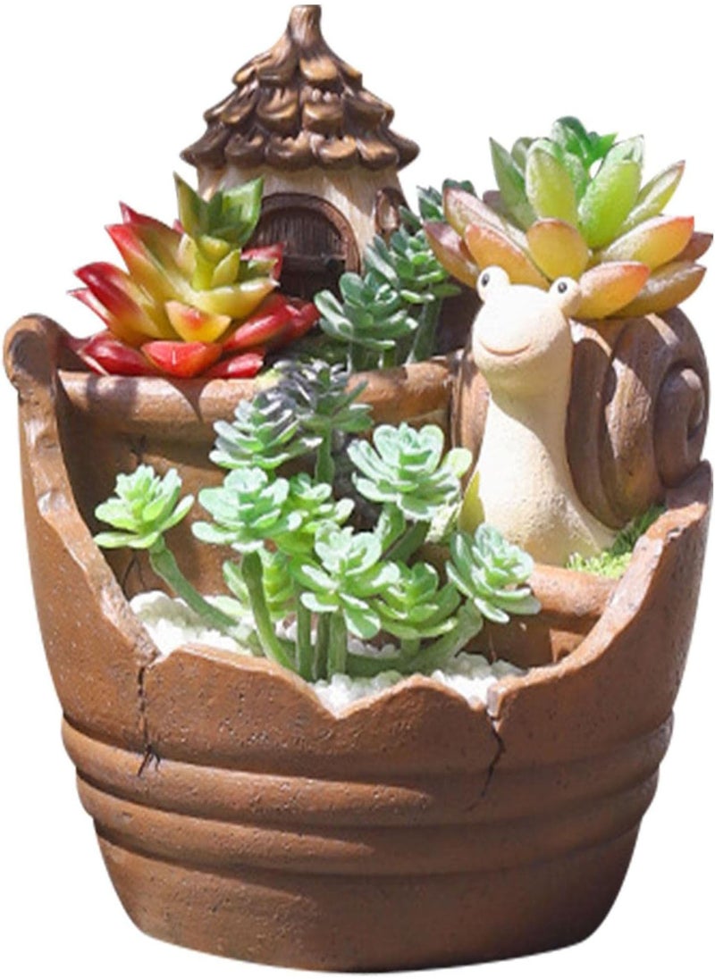 Innovative Succulent Flower Pot,Creative Garden Succulent Flower Pot - Pastoral Style Distressed Design Succulent Flower Pot