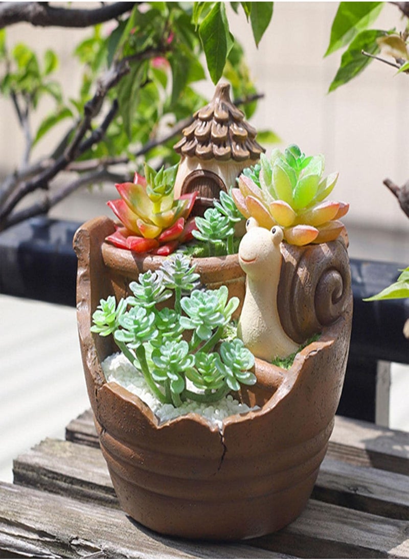 Innovative Succulent Flower Pot,Creative Garden Succulent Flower Pot - Pastoral Style Distressed Design Succulent Flower Pot