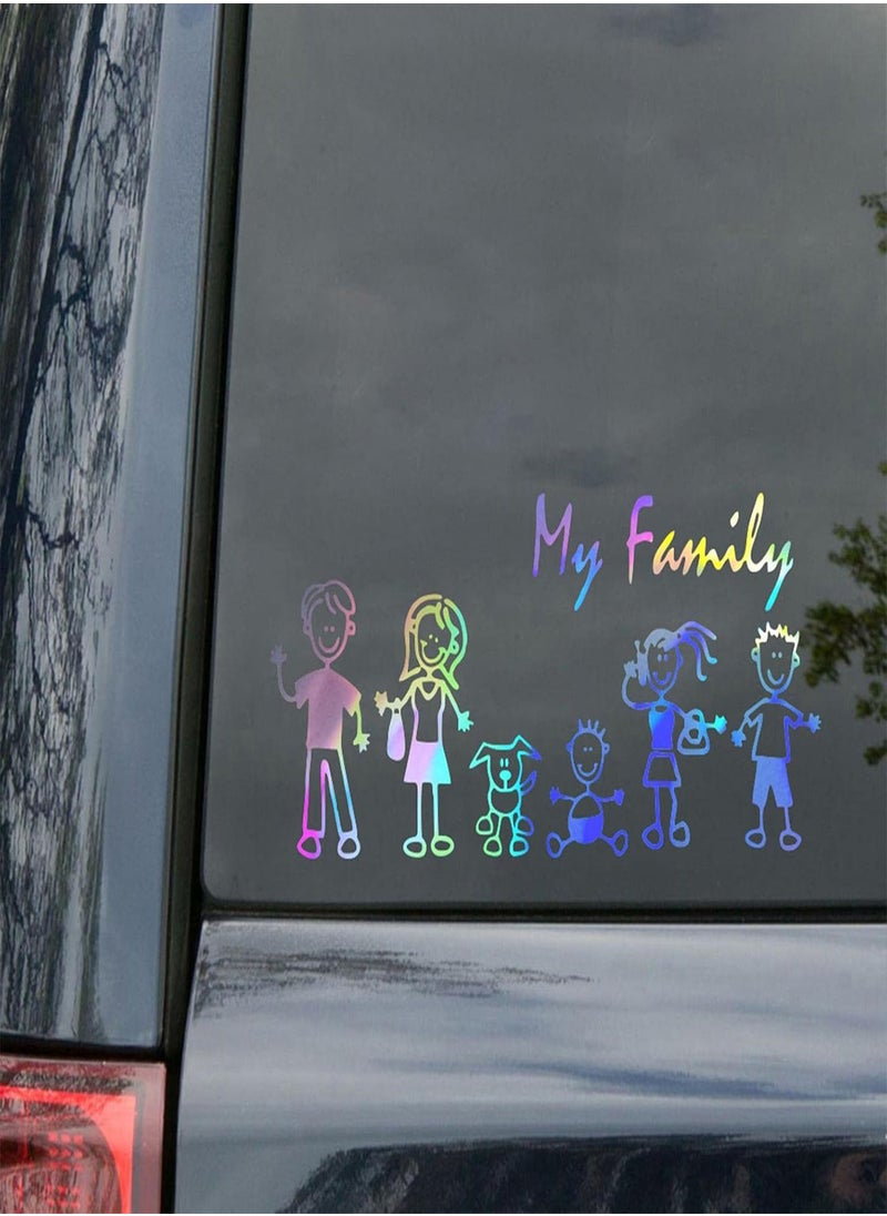 Family Car Stickers,Family Car Decals | Stick Figure Family Car Sticker Decal Mom Dad Kids Dog Sticker, All In The Stick Figure Family Your Funny Vinyl Decal Sticker