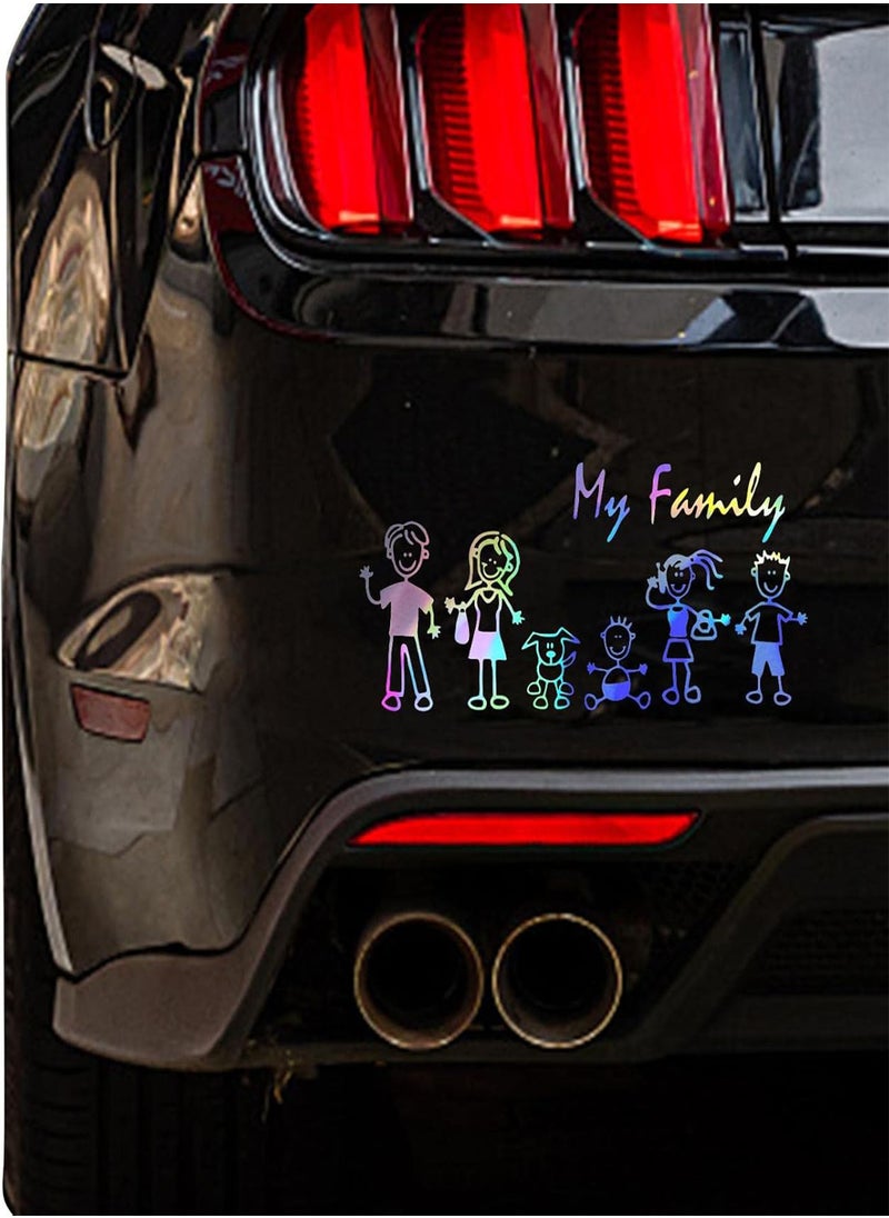 Family Car Stickers,Family Car Decals | Stick Figure Family Car Sticker Decal Mom Dad Kids Dog Sticker, All In The Stick Figure Family Your Funny Vinyl Decal Sticker