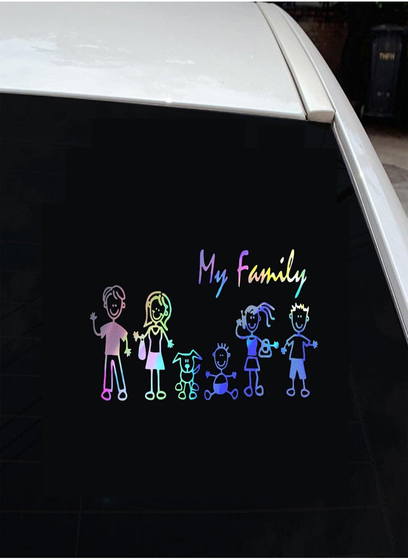 Family Car Stickers,Family Car Decals | Stick Figure Family Car Sticker Decal Mom Dad Kids Dog Sticker, All In The Stick Figure Family Your Funny Vinyl Decal Sticker