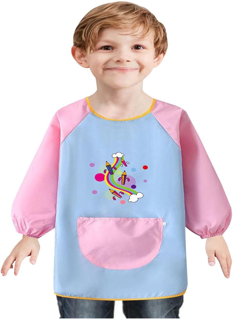 Toddler Paint Smock - Fashionable Kids Art Smock with Long Sleeve & Pocket,Cute Artist Apron for Painting Pottery