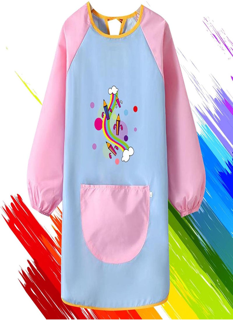 Toddler Paint Smock - Fashionable Kids Art Smock with Long Sleeve & Pocket,Cute Artist Apron for Painting Pottery