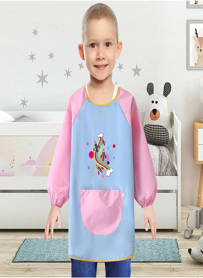 Toddler Paint Smock - Fashionable Kids Art Smock with Long Sleeve & Pocket,Cute Artist Apron for Painting Pottery