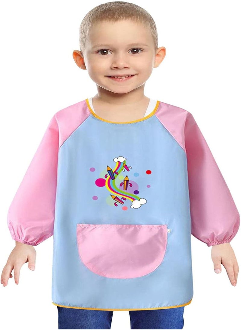 Toddler Paint Smock - Fashionable Kids Art Smock with Long Sleeve & Pocket,Cute Artist Apron for Painting Pottery