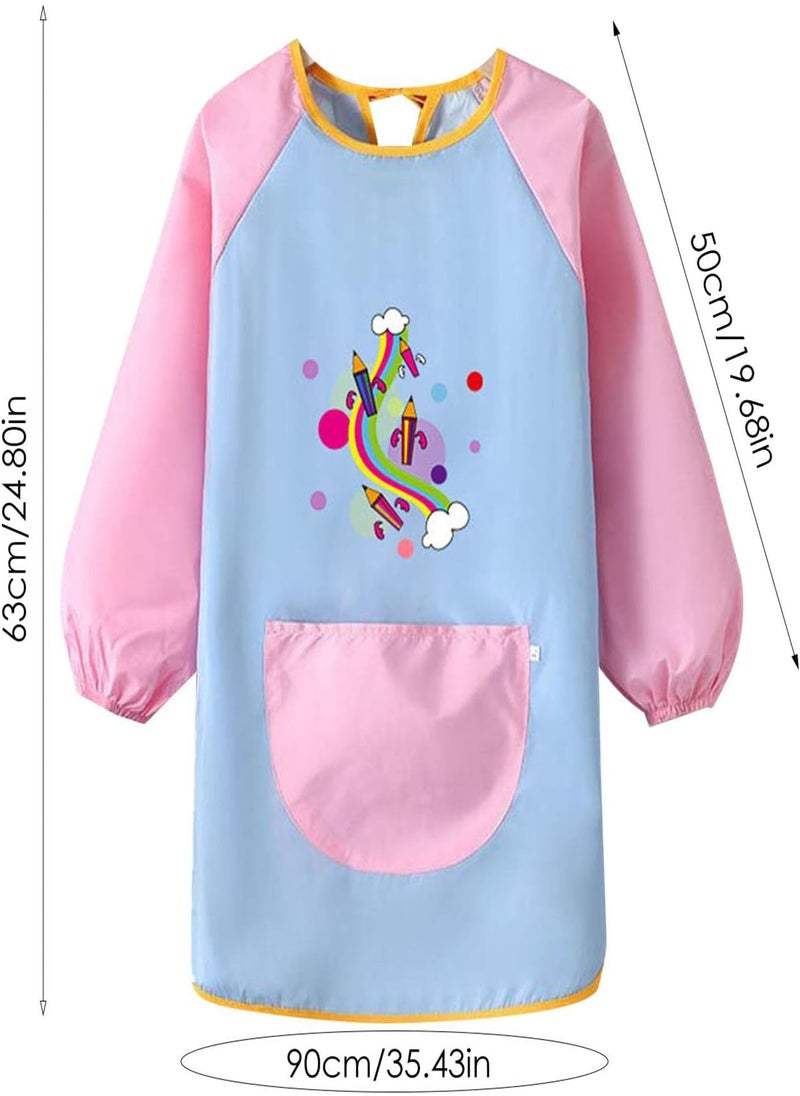 Toddler Paint Smock - Fashionable Kids Art Smock with Long Sleeve & Pocket,Cute Artist Apron for Painting Pottery