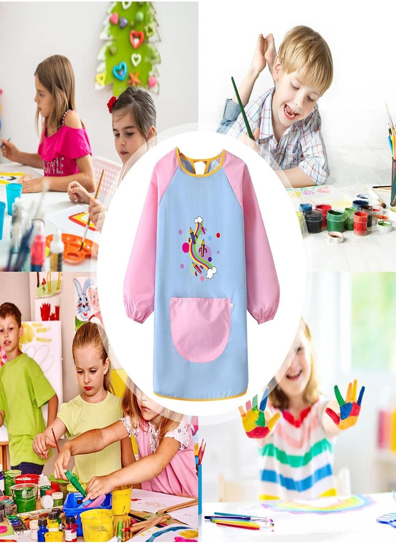 Toddler Paint Smock - Fashionable Kids Art Smock with Long Sleeve & Pocket,Cute Artist Apron for Painting Pottery