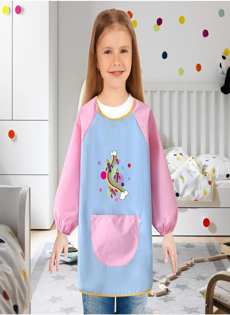 Toddler Paint Smock - Fashionable Kids Art Smock with Long Sleeve & Pocket,Cute Artist Apron for Painting Pottery
