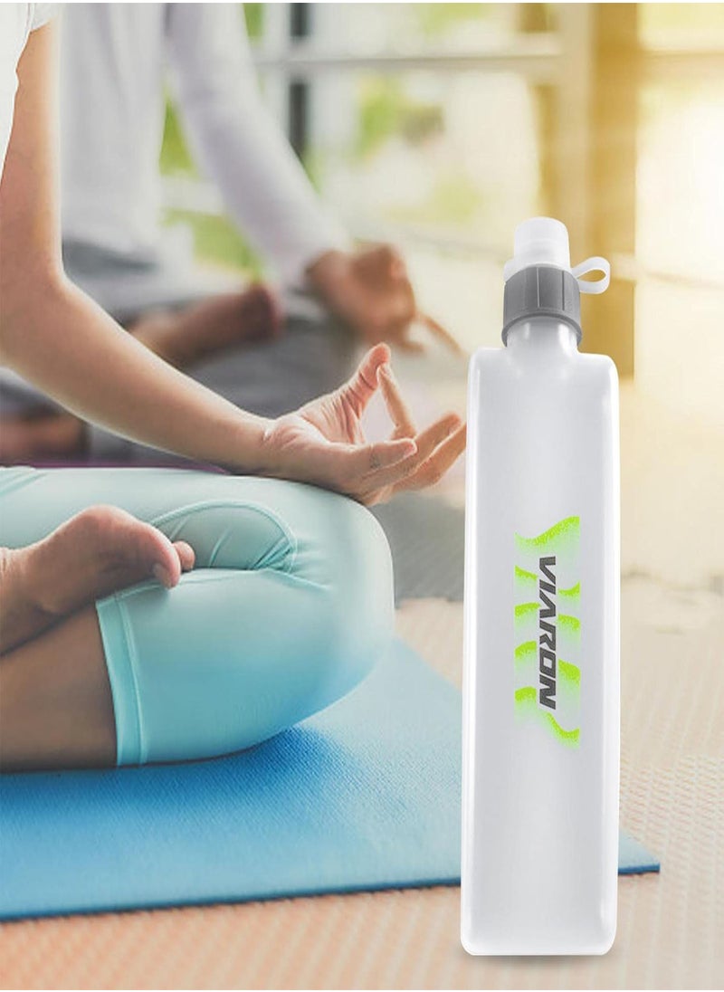 Running Water Bottle | Flat Water Bottle | 400ml Running Water Bottle, Reusable Drinking Water Kettle with Dust Cover for Sports, Biking, Hiking Travel