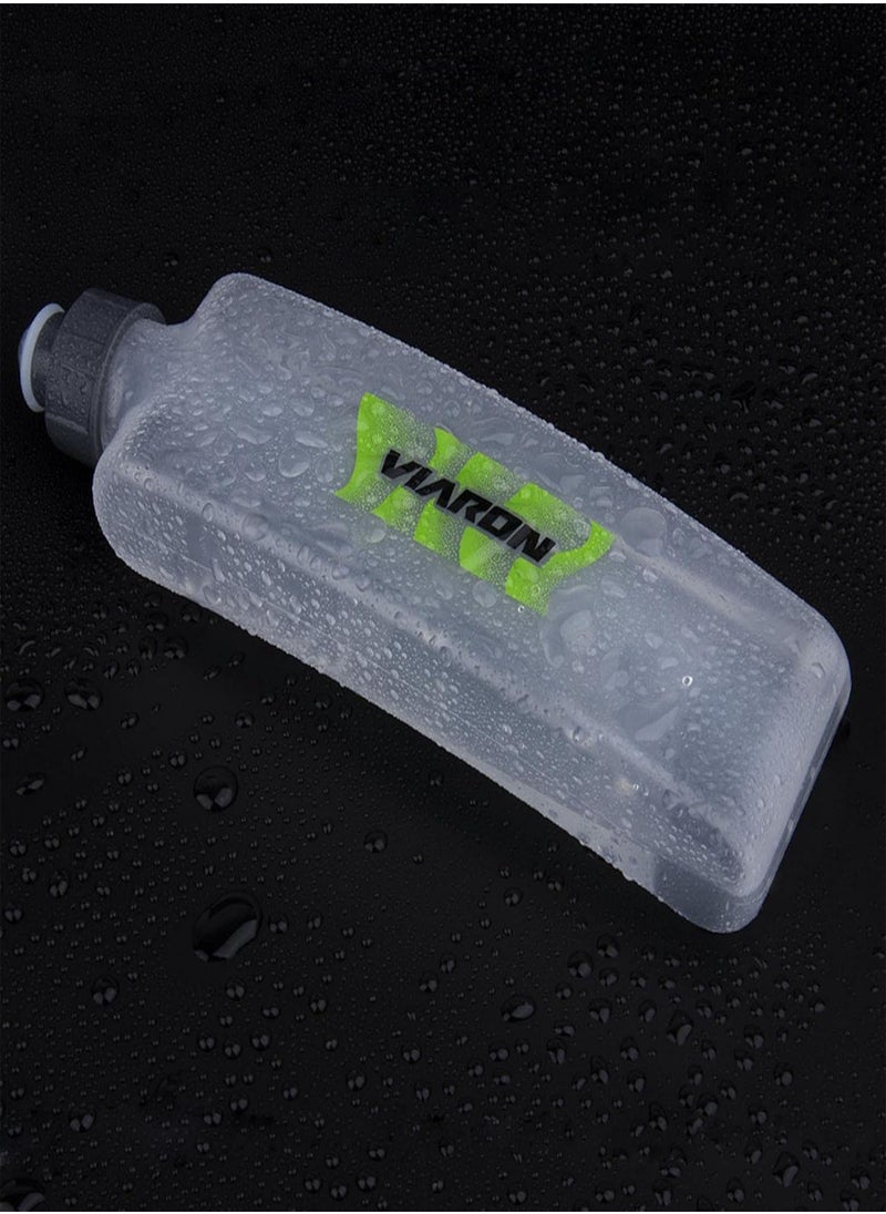 Running Water Bottle | Flat Water Bottle | 400ml Running Water Bottle, Reusable Drinking Water Kettle with Dust Cover for Sports, Biking, Hiking Travel