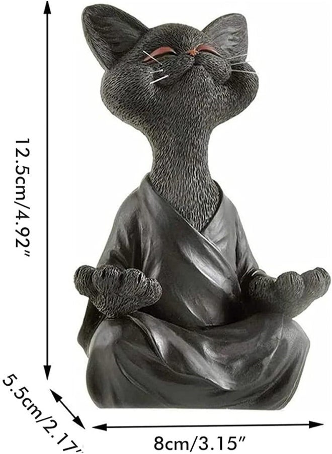 1pc Whimsical Cat Figure Meditation Yoga Happy Cat Collection Home Decor Ornament