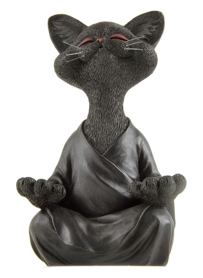 1pc Whimsical Cat Figure Meditation Yoga Happy Cat Collection Home Decor Ornament