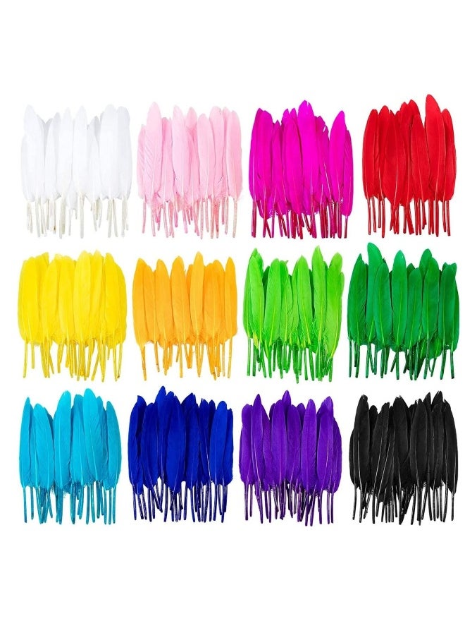 Colorful Feathers 600 Pcs, 12 Colors Crafts Goose for DIY Earrings Craft Home Wedding Baby Shower Decorations Dream Catcher Hat Jewelry Cloths Bag Earring Accessories