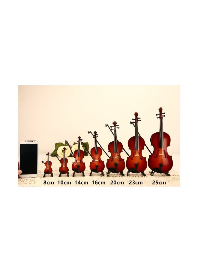 Mini Violin Model Wooden Bass Miniature Musical Instrument Decoration Small Collectible Double Bass Replica Home Decoration Tree Replica Gift Ornament 14cm