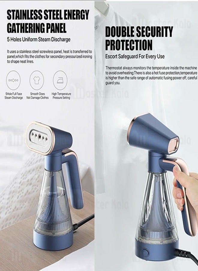 Handheld Garment Steamer, Power of Fast Heating, Water Tank, Lightweight and Compact Design, Five Hole Steam Outlet, Steam Iron for Clothes, Multifunctional 110 ml 600 W GT10W Blue