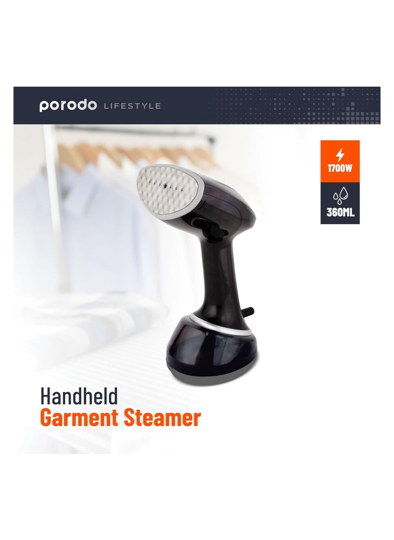 Porodo Lifestyle Handheld Garment Steamer, No-Leak Steam Technology, Versatile Ironing, Options, Xtreme Steam, Travel-Friendly, Included Fabric Brush And Water Cup