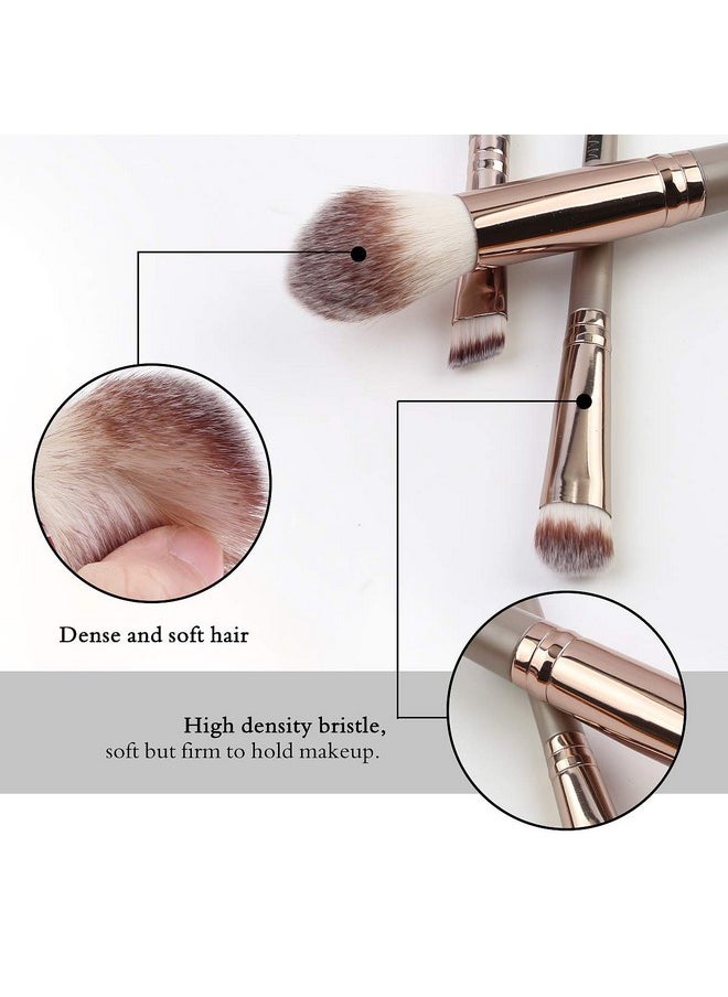 MAANGE 20 Pcs Professional Makeup Brushes Foundation Eyeshadow Blush Brush,Travel Kabuki Blending Concealers Face Powder Eye Make Up Brushes Set Kit (Champagne)