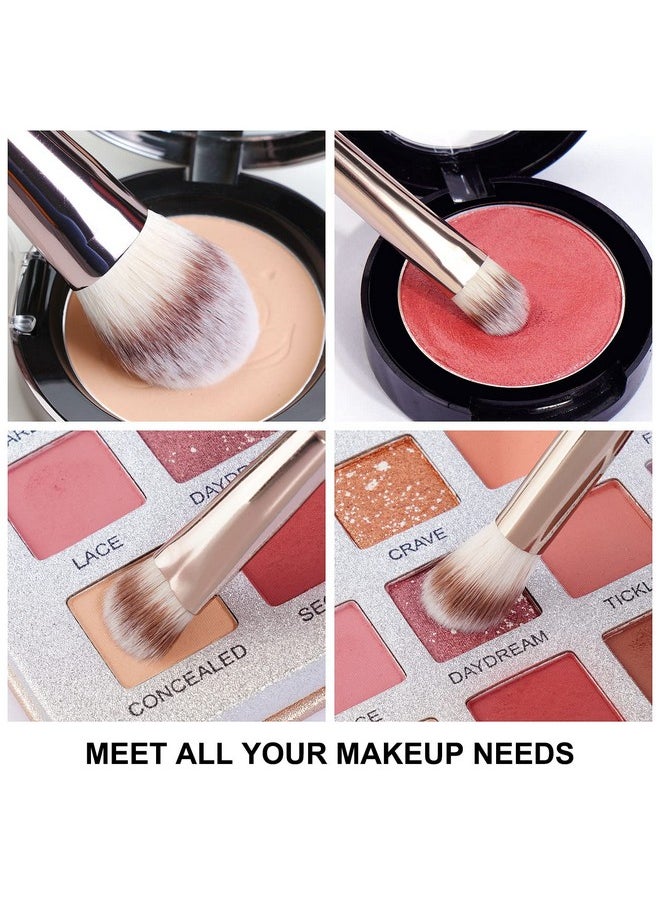 MAANGE 20 Pcs Professional Makeup Brushes Foundation Eyeshadow Blush Brush,Travel Kabuki Blending Concealers Face Powder Eye Make Up Brushes Set Kit (Champagne)
