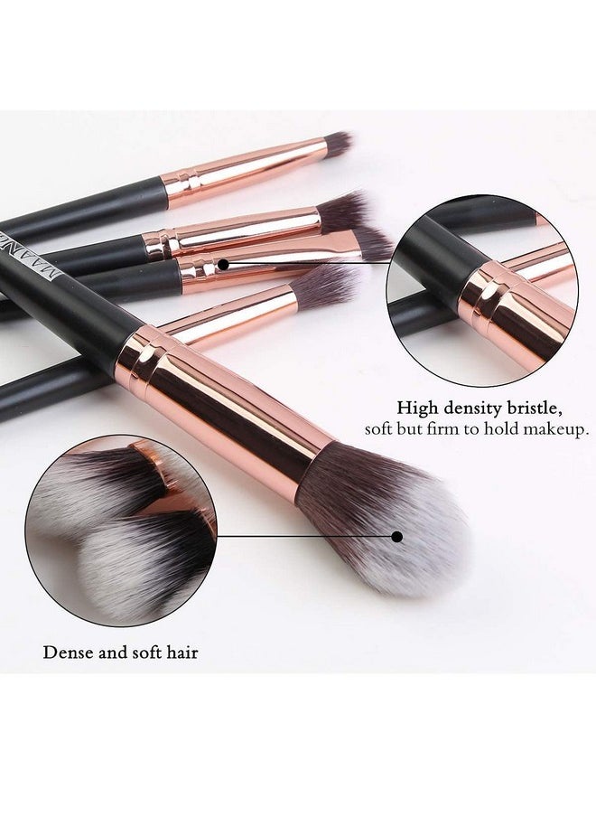 MAANGE Professional Makeup Brush Set 20 Pcs Foundation Eyeshadow Blush Brush Kabuki Blending Concealers Face Powder Eye Make Up Brushes Set Kit (Black)