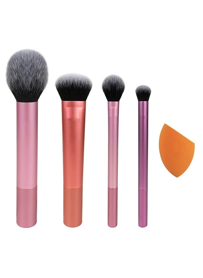 SKINPLUS Artist Essentials Complete Face Makeup Brush Set For Makeup Artist Inspired Looks, 5 Count (Pack Of 1)