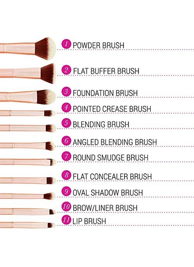 bhcosmetics Bh Cosmetics Metal Rose Brush Set (Pack Of 11)