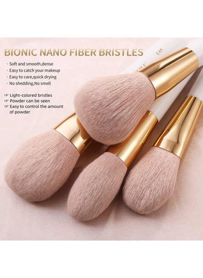 BEILI Makeup Brushes 30Pcs Professional Makeup Brush Set Premium Pink Vegan Synthetic Kabuki Foundation Blending Brush Face Powder Blush Concealers Eye Shadows Make Up Brush Set (White/Rose Gold)