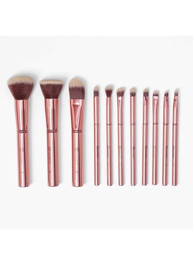 bhcosmetics Bh Cosmetics Metal Rose Brush Set With Bag