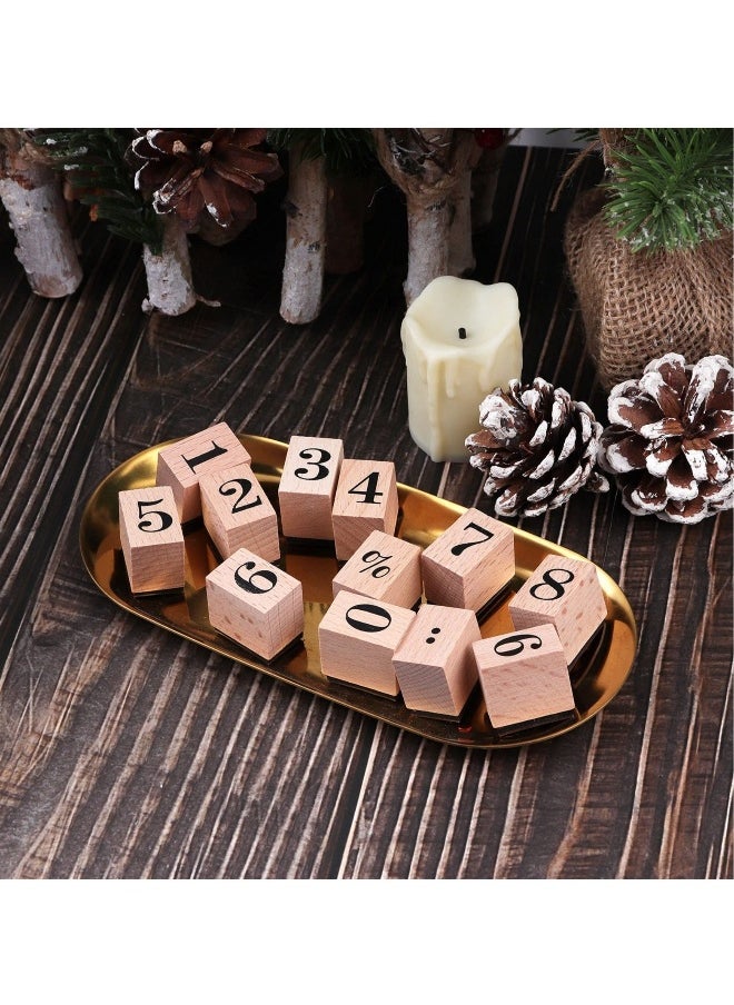 Wooden Rubber Stamps Kit, Number 0-9 Number Stamps Set, Kids Arts Crafts, Suitable  for Card Making