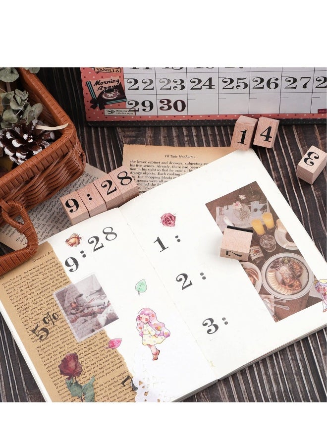 Wooden Rubber Stamps Kit, Number 0-9 Number Stamps Set, Kids Arts Crafts, Suitable  for Card Making