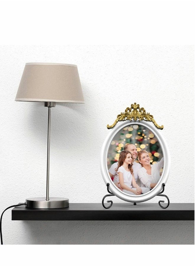 6 Pack 3 Sizes Iron Display Stand Black Plate Holder for Displaying Pictures Plates Books and Arts (4 8 inch)